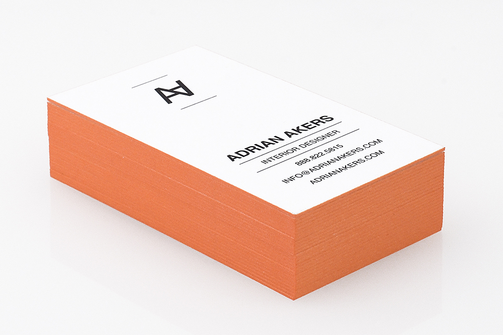 32PT Thick Orange Painted Edge Business Card