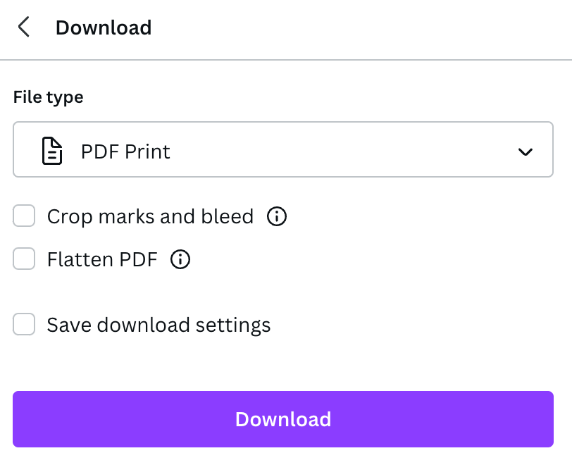 Downloading designs as flattened PDF - Canva Help Center